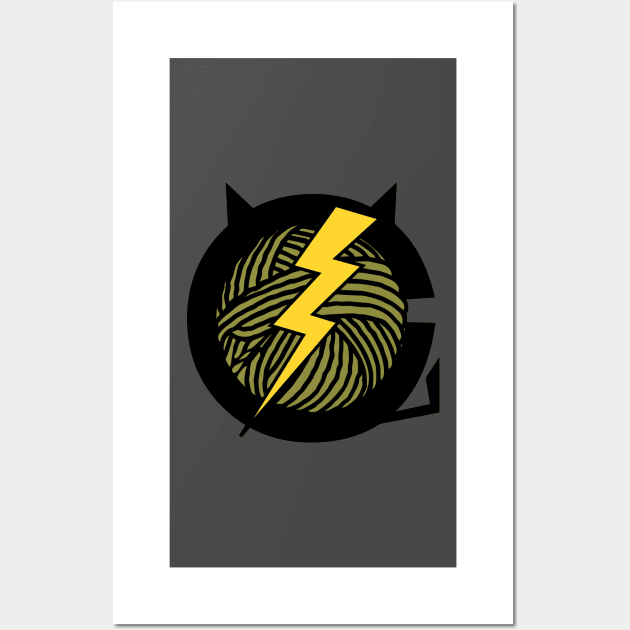 Electric Cat Symbol | Cat Cartoon | That Cat Wall Art by DepicSpirit